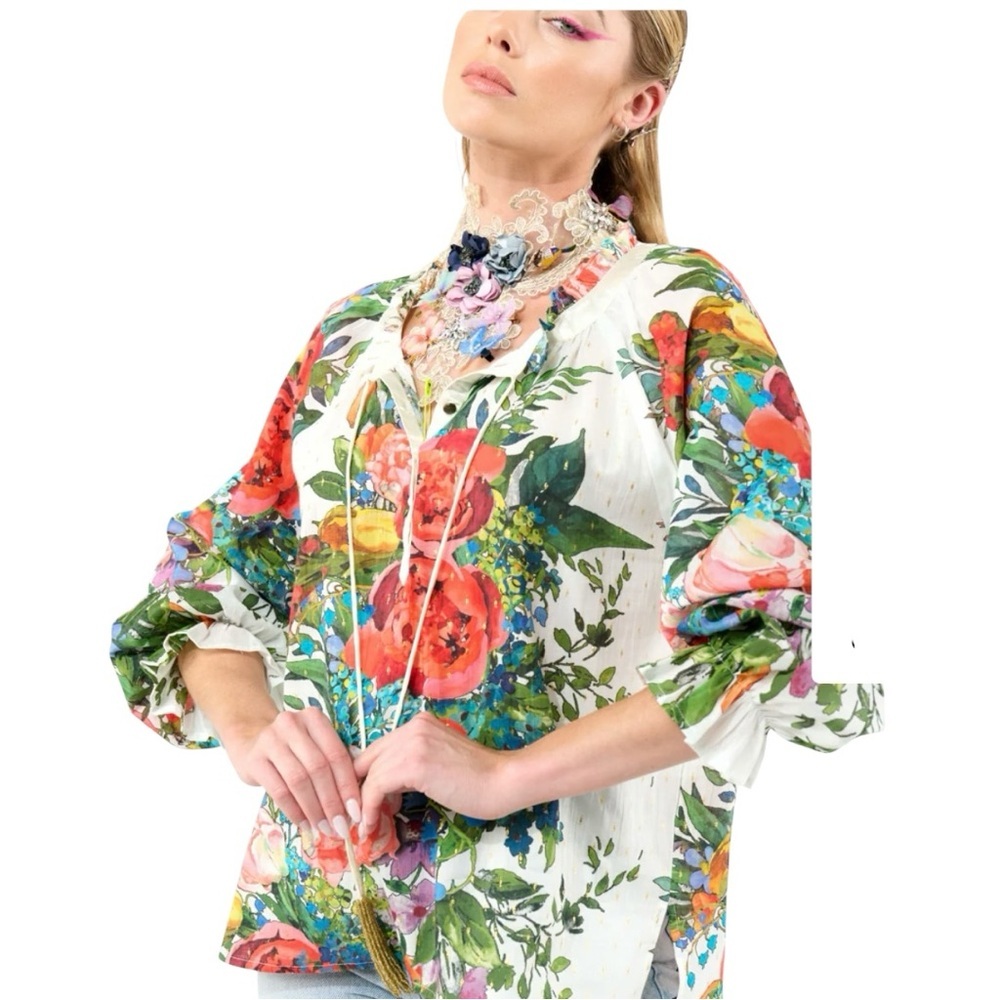 Aratta Large Zinnea Metallic Top - Picture 3 of 10